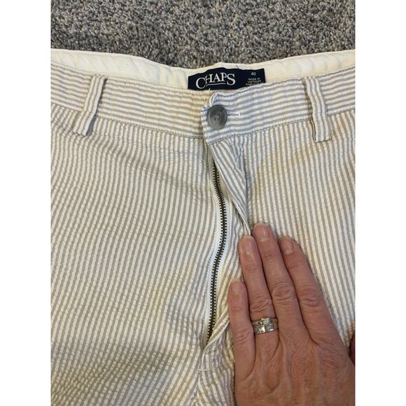 Chaps Men's Seersucker White Tan Striped Shorts Size 40 - Picture 4 of 6